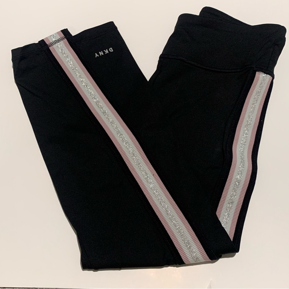 DKNY Sport sparkle sided leggings black and purple